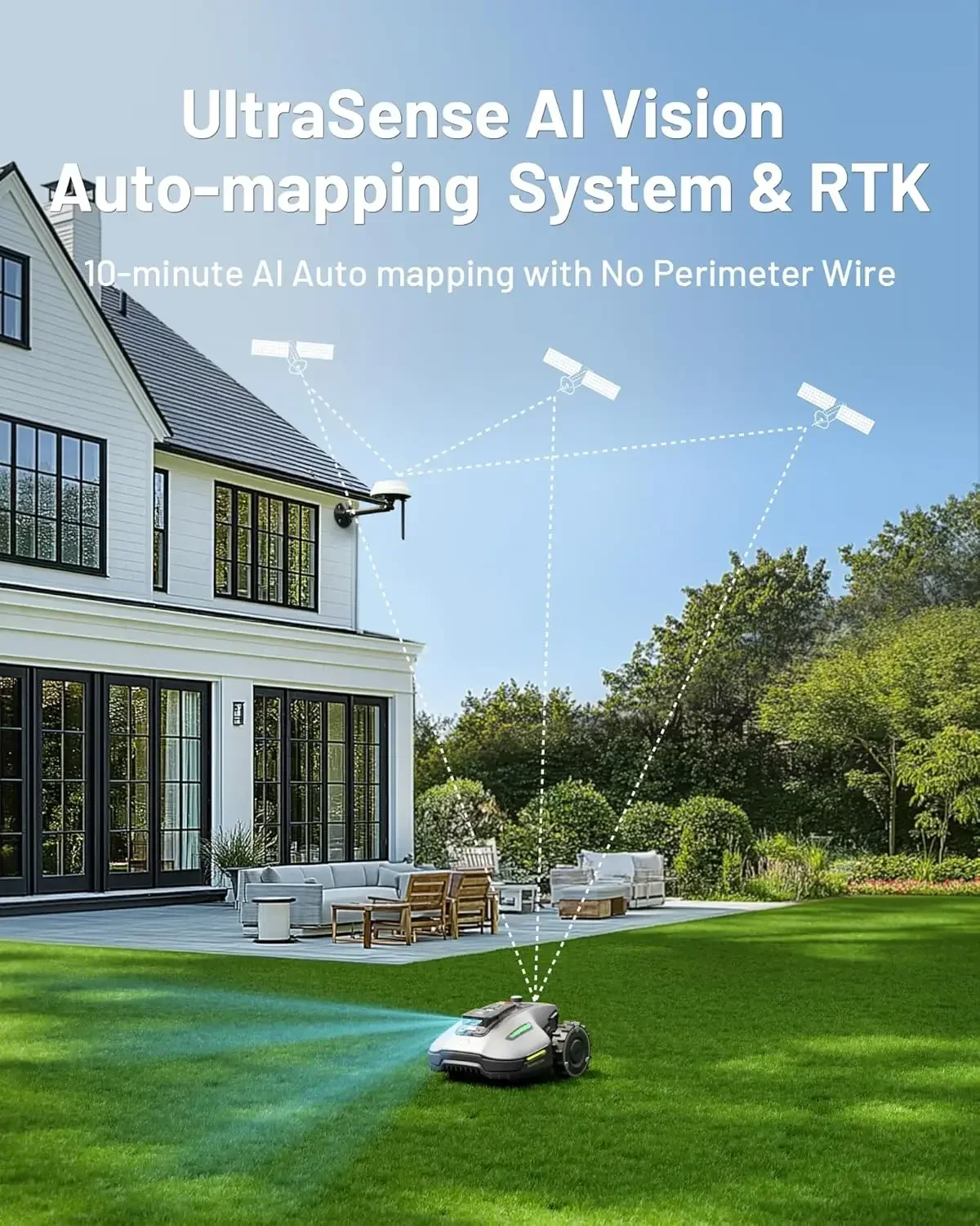 

Hot sales700H Robot Lawn Mower, Reception 0.17 Acre, Max.0.27 Acre, Ultrasense AI Vision+ RTK Positioning