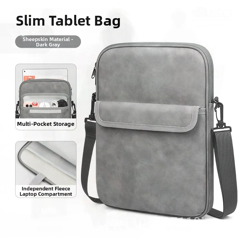 

Lightweight Crossbody Tablet Bag Waterproof Shockproof High-grade Sheep Material iPad Storage Case Urban Minimalist Design