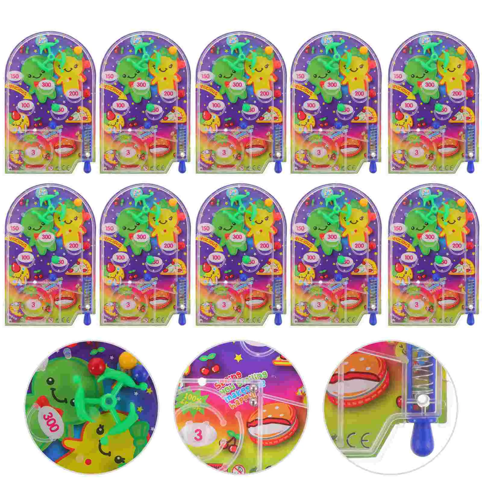 

10 Pcs Pinball Machine Pachinko Child Children’s Toys Desktop Kids 10X68X05CM Plastic Table Game