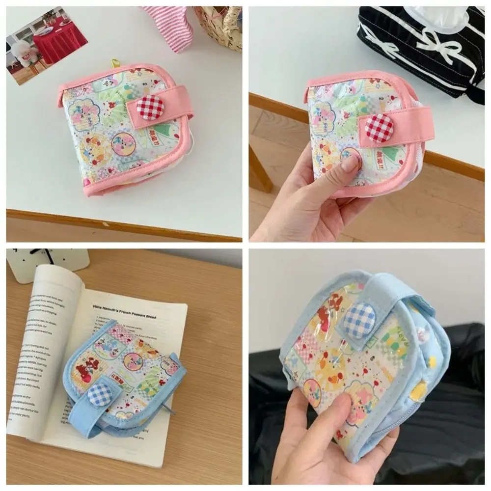 Cartoon Tier Dopamin Geldbörse Gedruckt PVC Kleine Make-Up Lippenstift Tasche Mehrschichtige Anti-spritzwasser Mini Tuch Lagerung Tasche