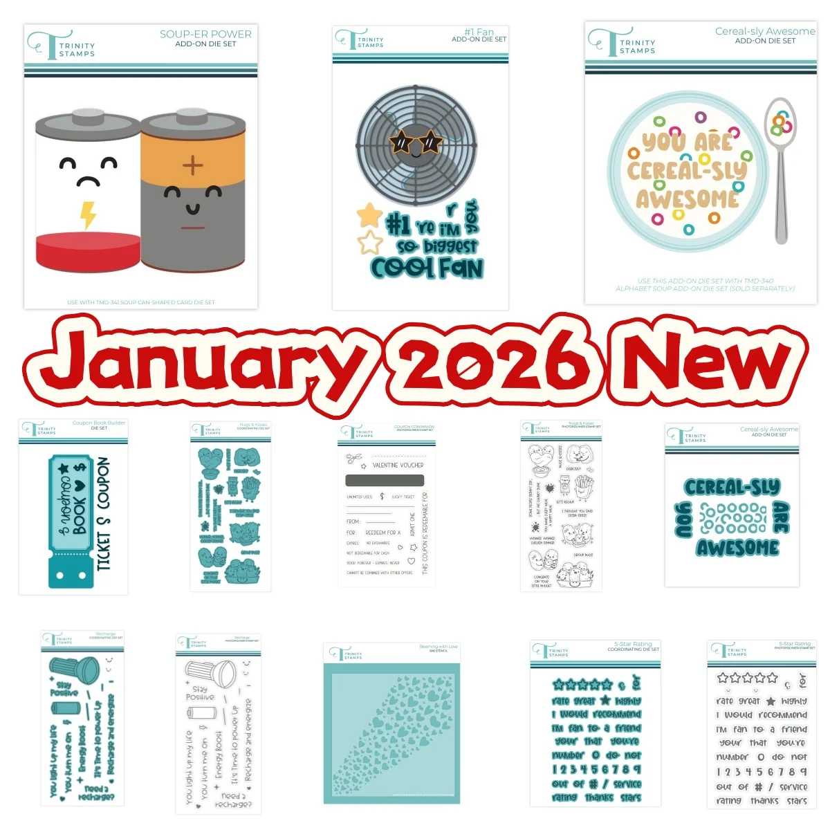 

January 2026 New Valentine Kisse Fan Souper Power Star Rating Metal Cutting Dies Clear Stamps Stencil For DIY Scrapbook Card