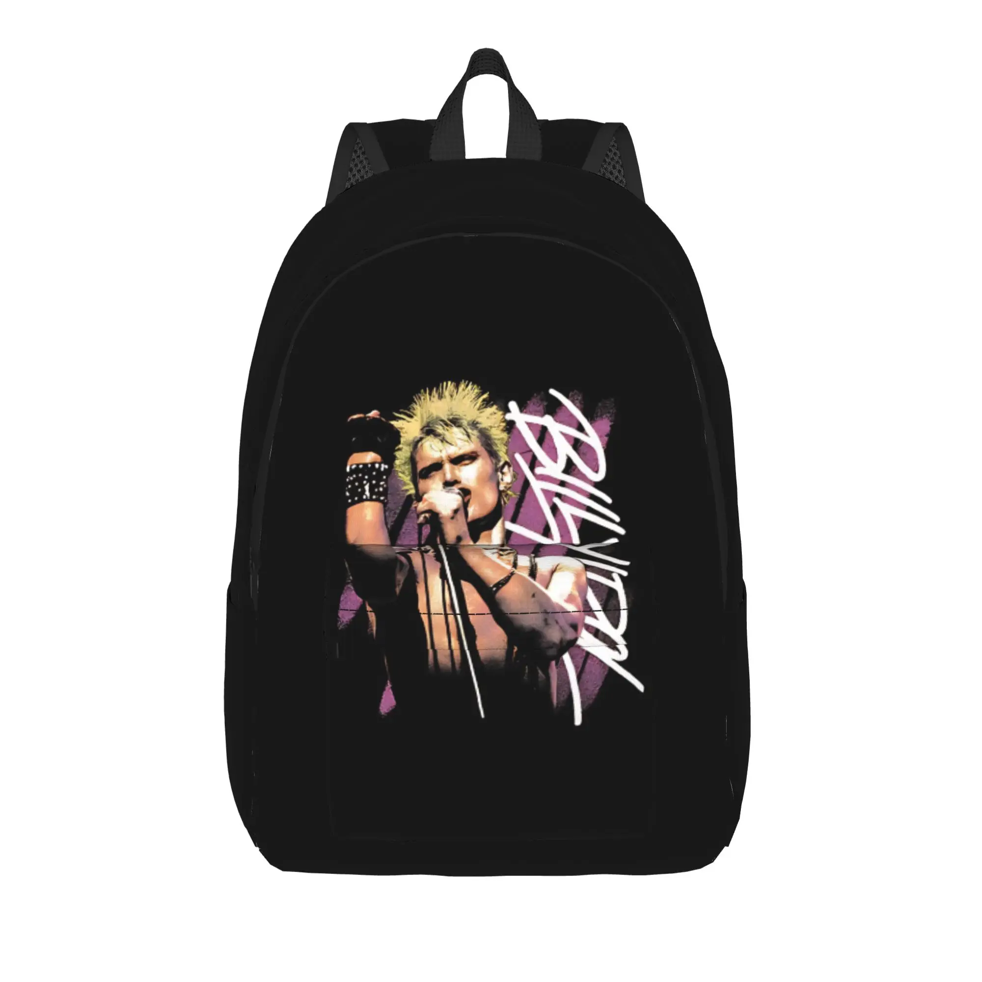 Back to school season punk rebel Bookbag Billy Idol Office Staff  Adjustable Strap Backpack