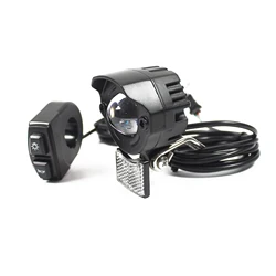 EBKE Farol de alumínio para bicicleta elétrica, interruptor à prova d'água com buzina 12V 24V 36V 48V 52V 60V 72V 6W LED de alta potência perto da luz