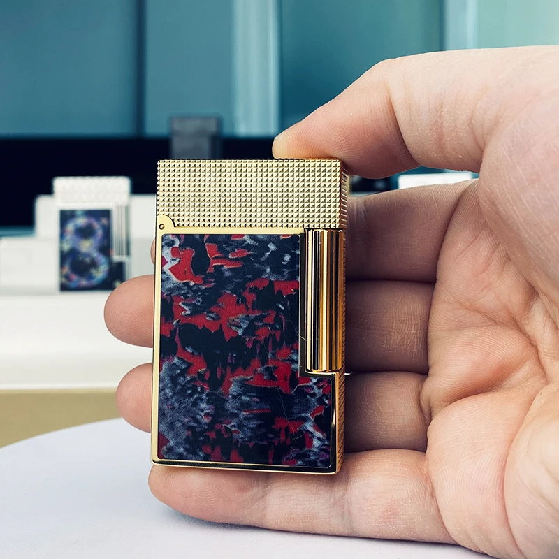 

New Commemorative Edition Luxury Butane Lighter Single & Double Flame Ping Sound Natural Paint Cigarette Smoker 11885