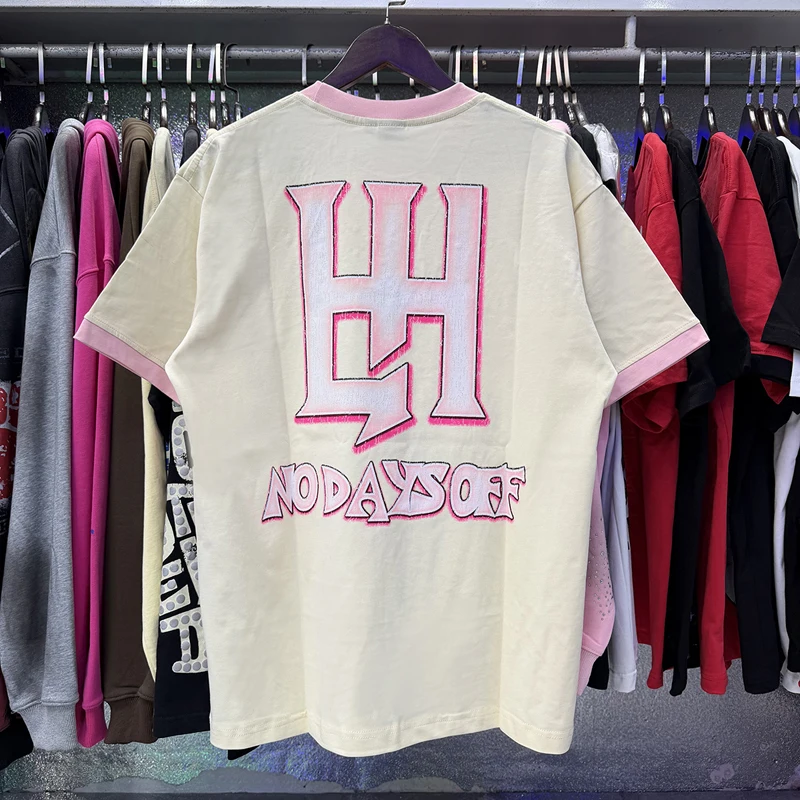 Quality Real Photos Life Hustlers T-shirts Pink Couple Prints Street Fashion Casual Comfortable Round Neck Short Sleeved Tops