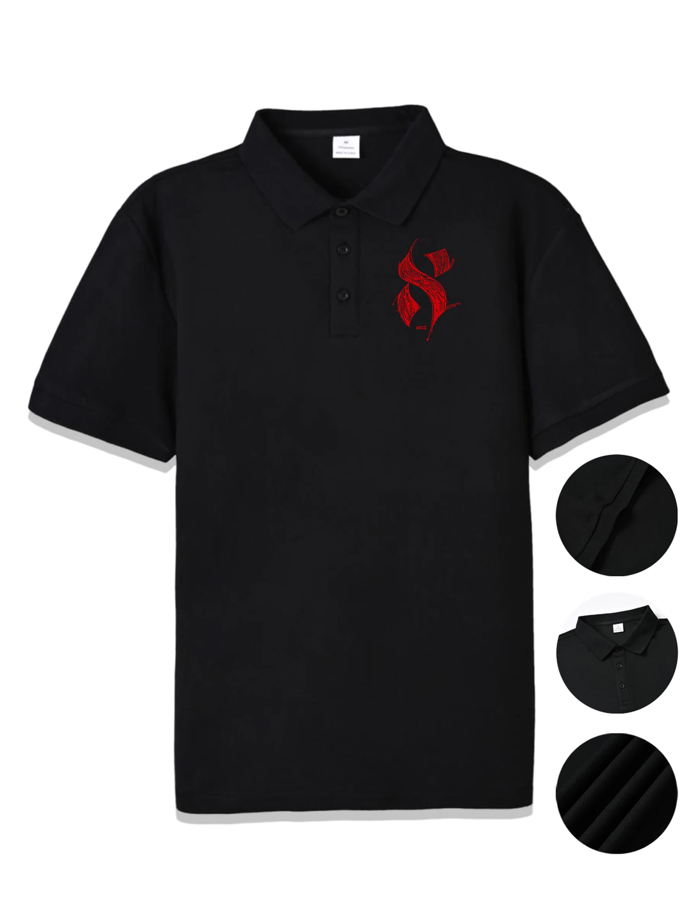 

Red Characters Design Women Revers Polo Shirt Simplicity All-Match Shirts Summer Basics Top Soft Paux Casual Wear Woman Clothes