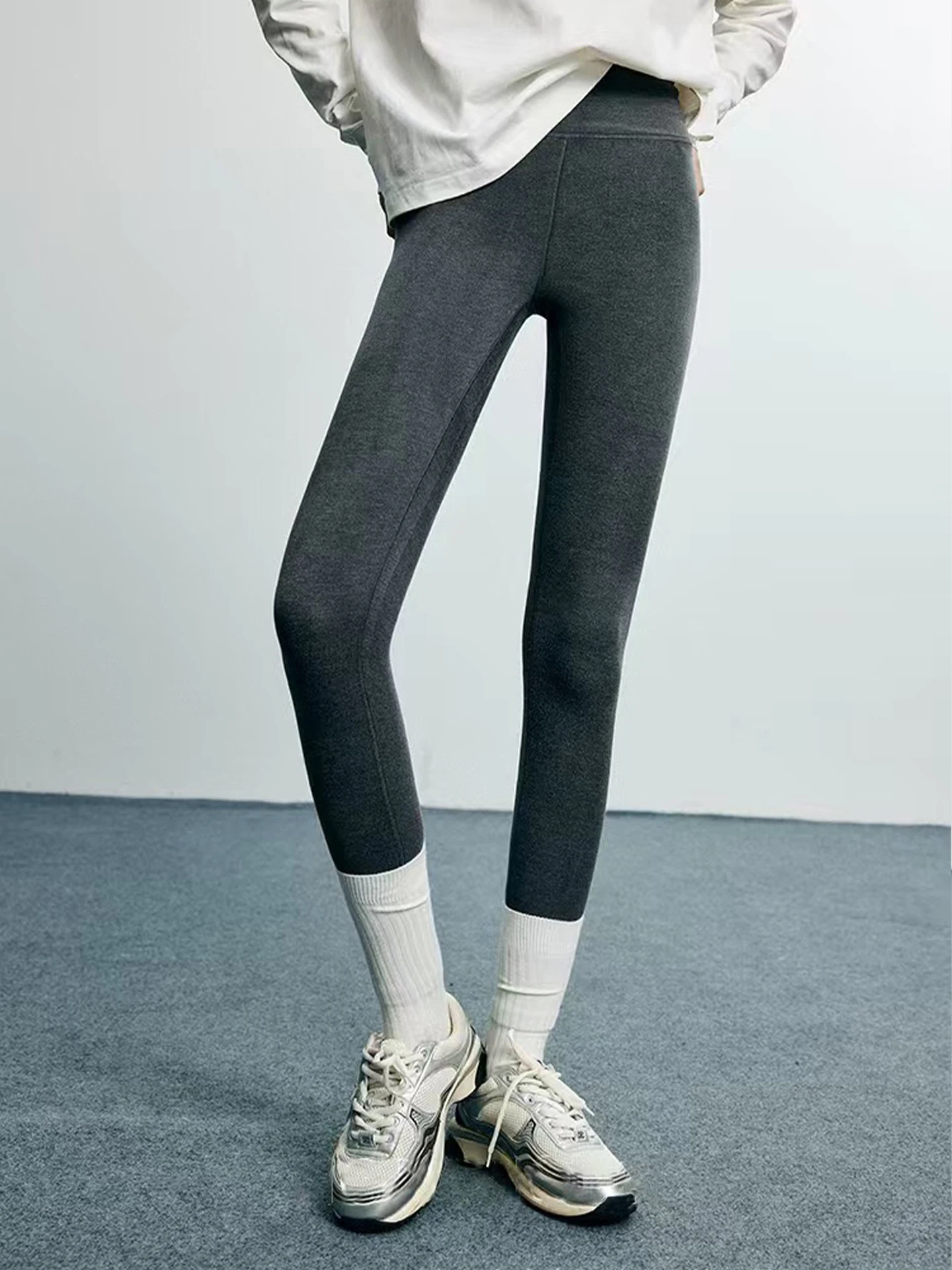 

High-Waist Slim Fit Yoga Pants Inner Core Control Outerwear Warm Color Base Layer Pants Casual Long Pants for Women