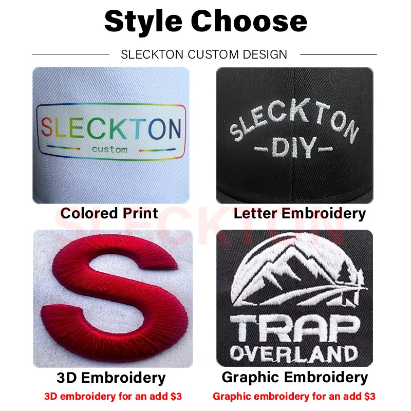 SLECKTON Custom Logo Bucket Hat for Men and Women Embroidery Logo Design Brand DIY Picture Print Shading Hat Adult Wholesale