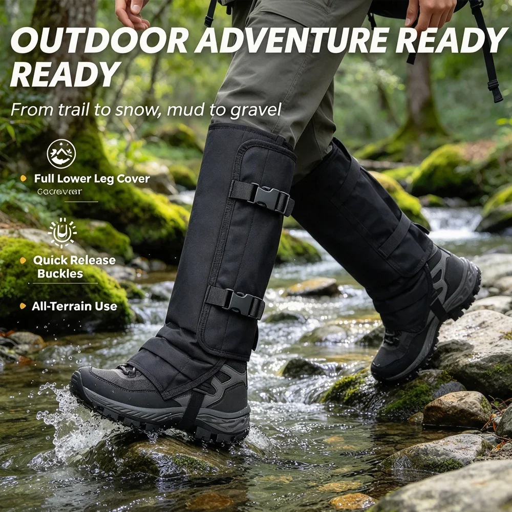 Men & Women Snake Gaiters Leg Guards, Waterproof Snake Bite Protection Gear, Lower Leg Snake Chaps for Outdoor Activities