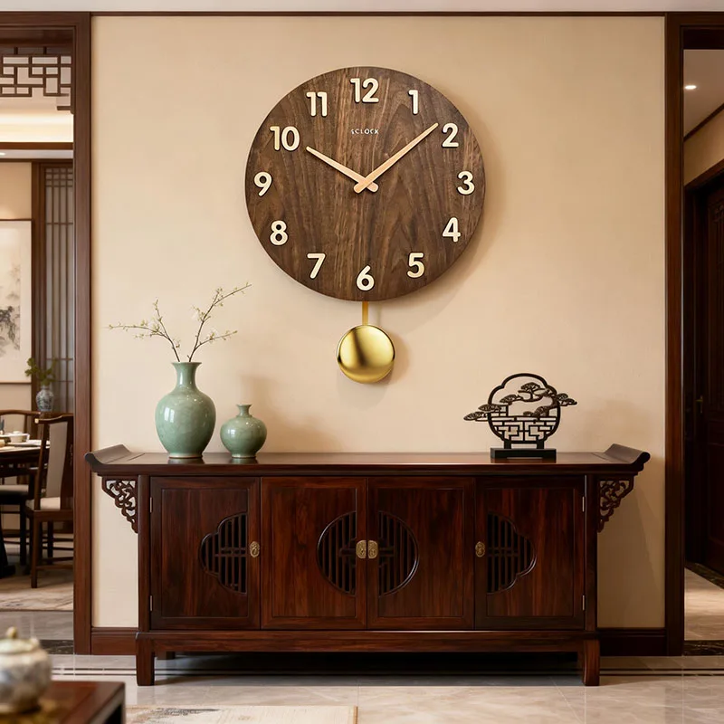 Vintage Wooden Wall Clocks Round Fashion Minimalist Simple Creative Silent Design Wall Watch Aesthetic Interior Saat Home Decor