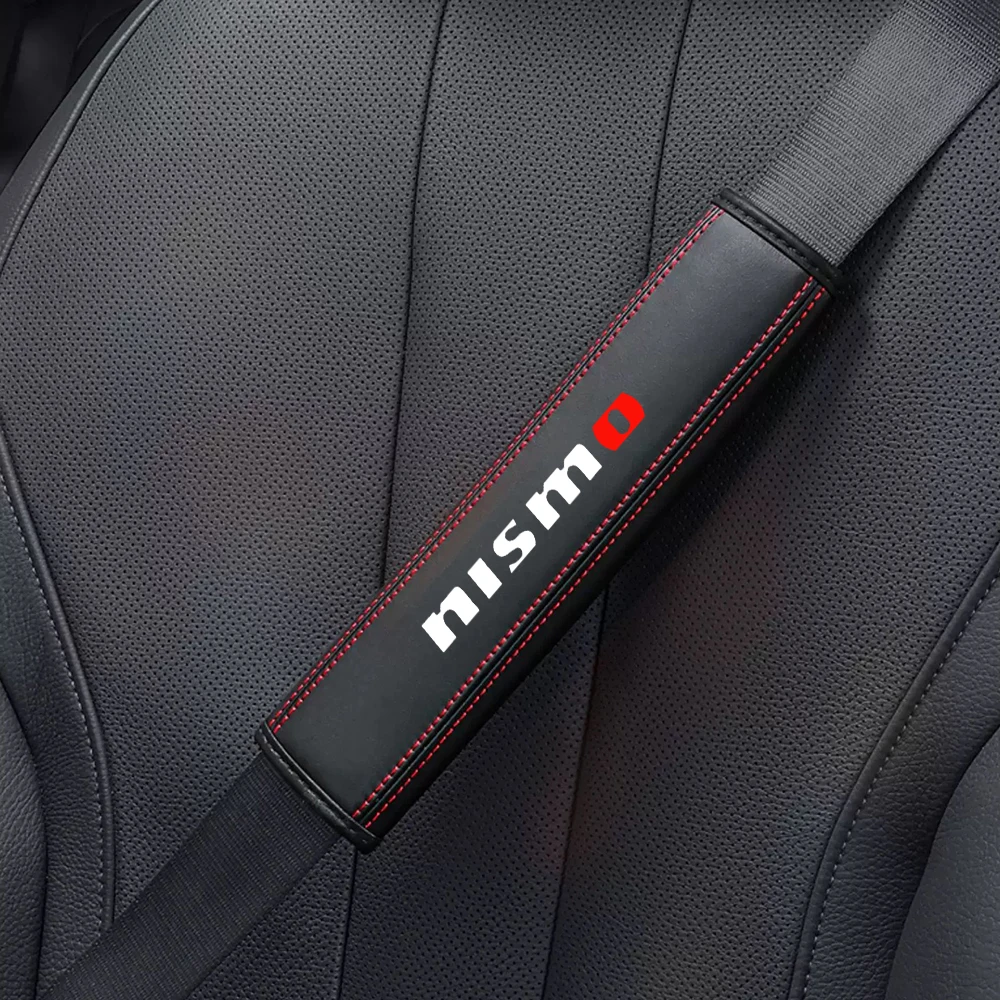 1Pcs Leather Car Seat Belt Covers Safety Belt Shoulder Protection for Nissan Nismo Car Interior Accessories