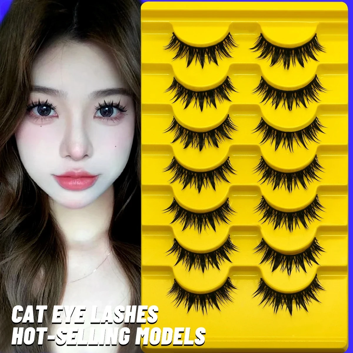 Ciglia soffici e bagnate Ciglia Manga Soffici e morbidi Croce Ciglia finte naturali Lunghe naturali 3D Ciglia finte visone Trucco