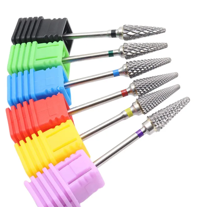 ดอกสว่านคาร์ไบด์ทรงกรวยขนาด 6 มม. 3/32 นิ้ว สำหรับเครื่องตะไบเล็บแบบหมุน อุปกรณ์เสริมสำหรับเครื่องเจาะไฟฟ้า