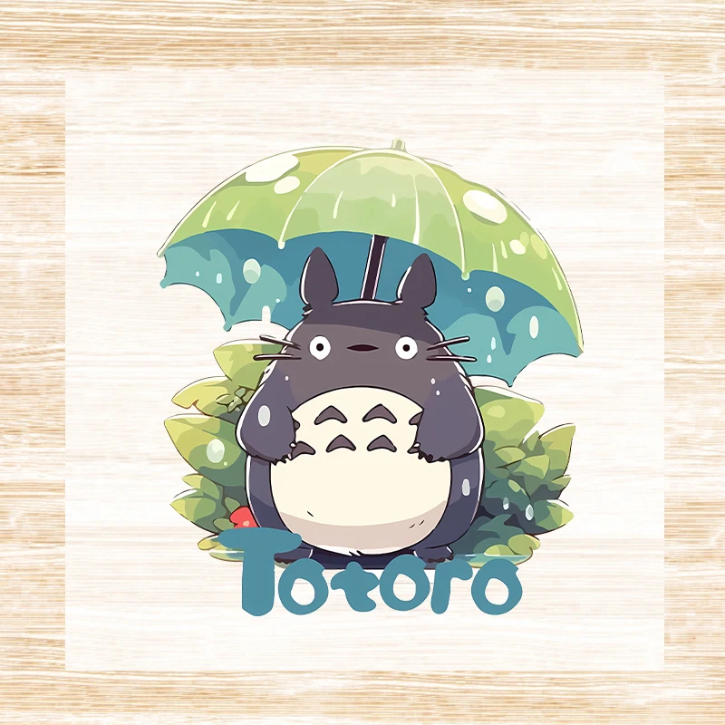 My Neighbor Totoro Transfer Stickers Anime Cute Iron on Patch Decals Clothes Sticker T-shirts Hoodie Clothing Hats DIY Applique
