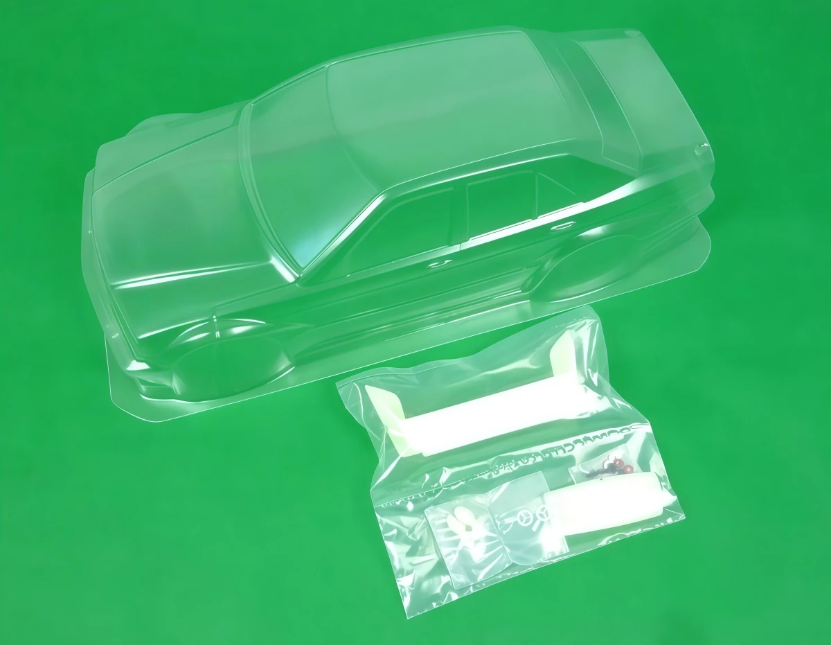 1/10 190E DTM Clear PC Body Shell 190mm Width 258mm WB with 3D Print Rear Wing & Mirrors, Decal Sheet fit Tamiya TT01 TT02 TA03