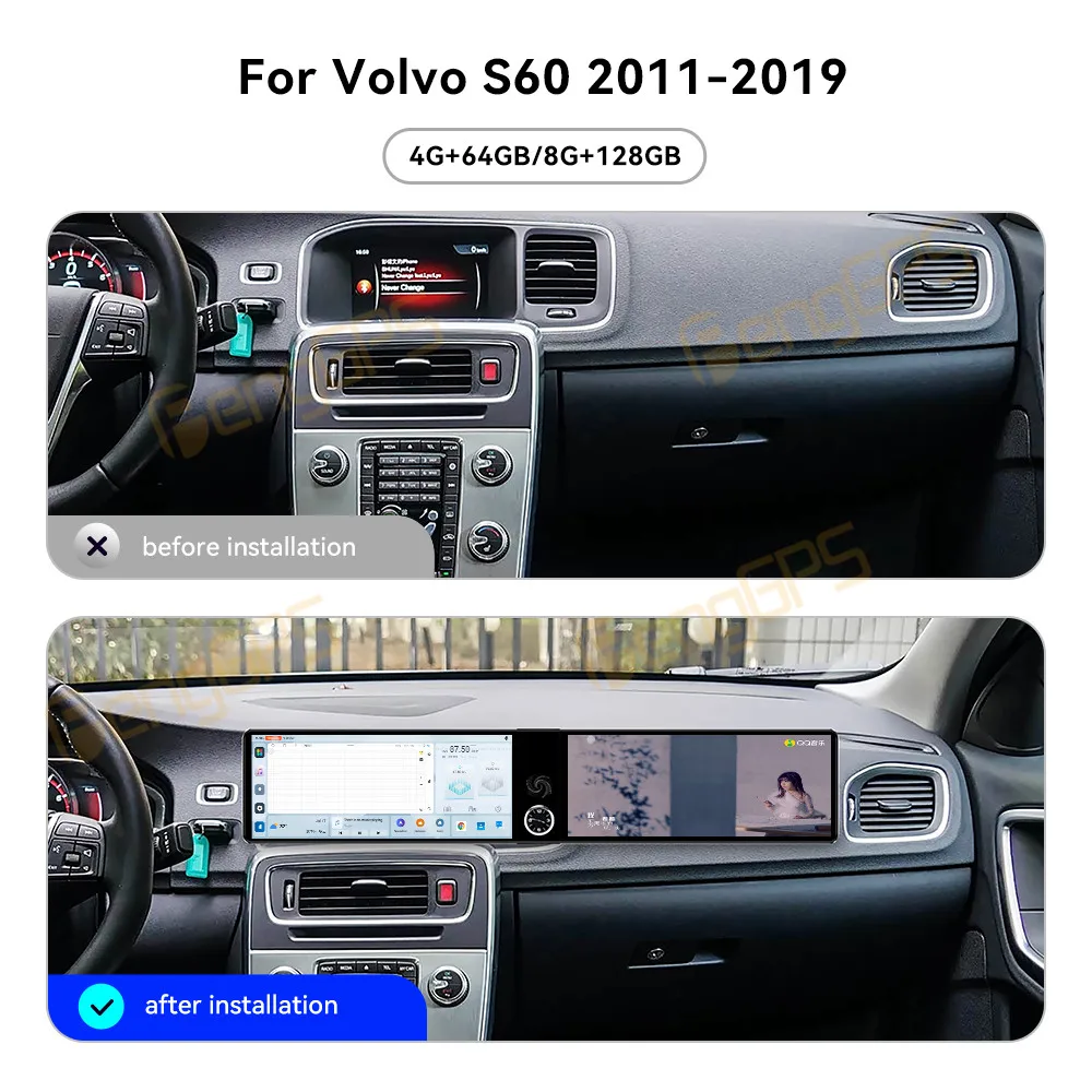 

Car Accessories Radio For Volvo S60 2011-2019 Android Auto GPS Navigation Multimedia Stereo Receiver Head Unit Offline Maps