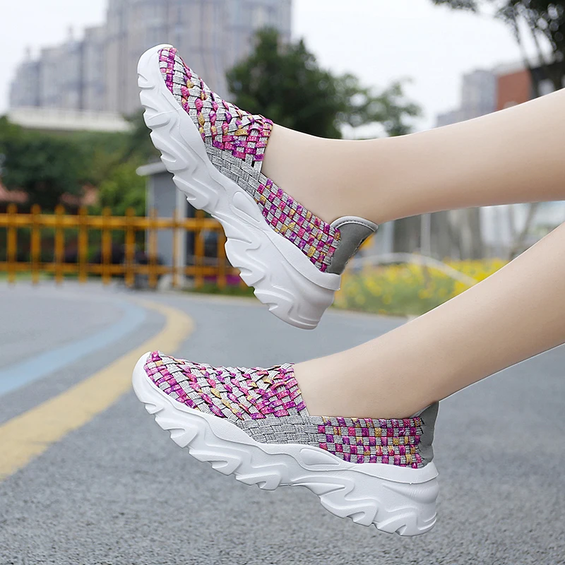 

Handmade Women Shoes Ladies Casual Shoes Summer Breathable Fashion Comfortable LightWeight Wovening Shoe Zapatillas De Mujer