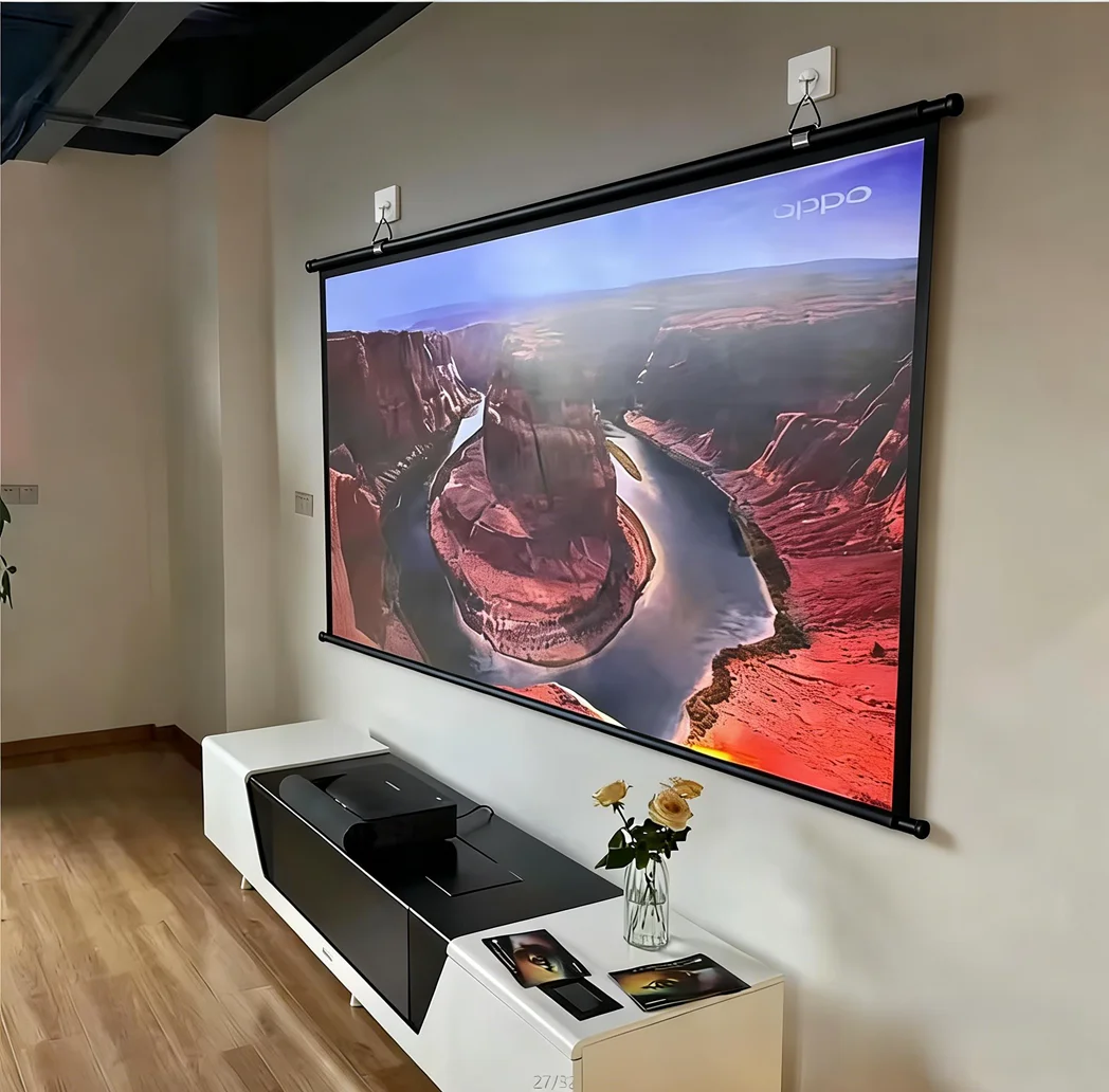 Home Cinema Blanc - XIAOHUI Projector Screen Wall Mounted 60-133