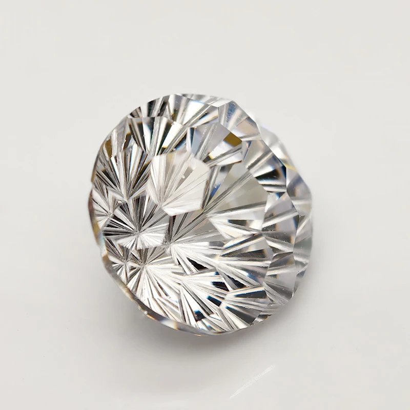 New White 5.0-12.0mm Round Pyrotechnic Cut Cubic Zirconia Stones Loose Gemstone for Jewelry Making