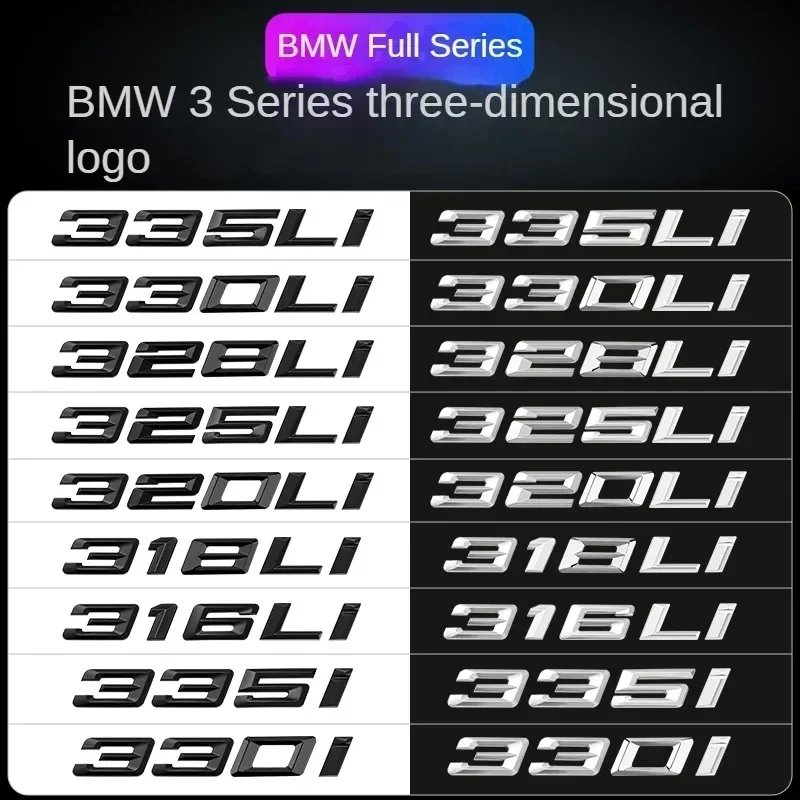 

New Font Numbers Letters 316i 318i 320i 325i 328i 330i 340i GT ABS Emblem for BMW 3 Series E90 E46 F30 Car Trunk Logo Sticker