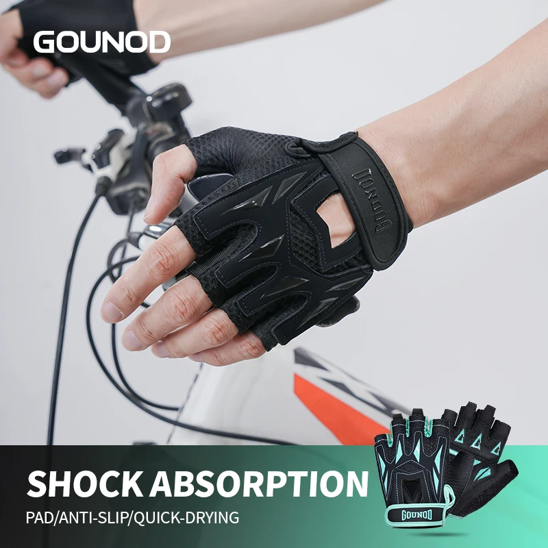 Atmungsaktive, rutschfeste Halbfinger-Handschuhe für Fitness, Radfahren, Sommer, Fitnessstudio, Fahrradhandschuhe für Männer und Frauen, Fahrradfahren, Angeln