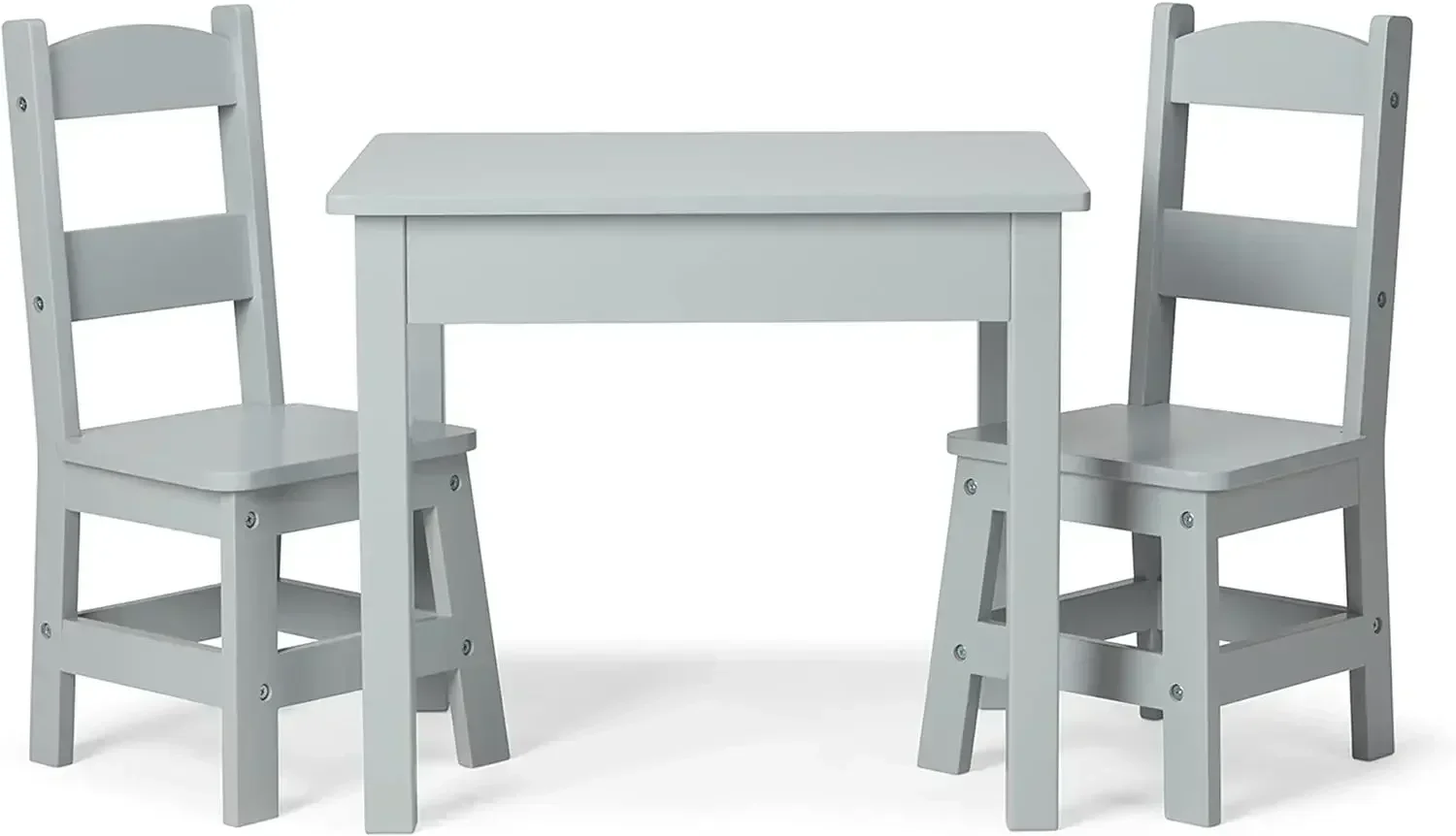 Furniture suppliesMelissa & Doug Table & Chairs-Gray Furniture - Wooden Activity Play Table And Chairs Set For Kids, Grey