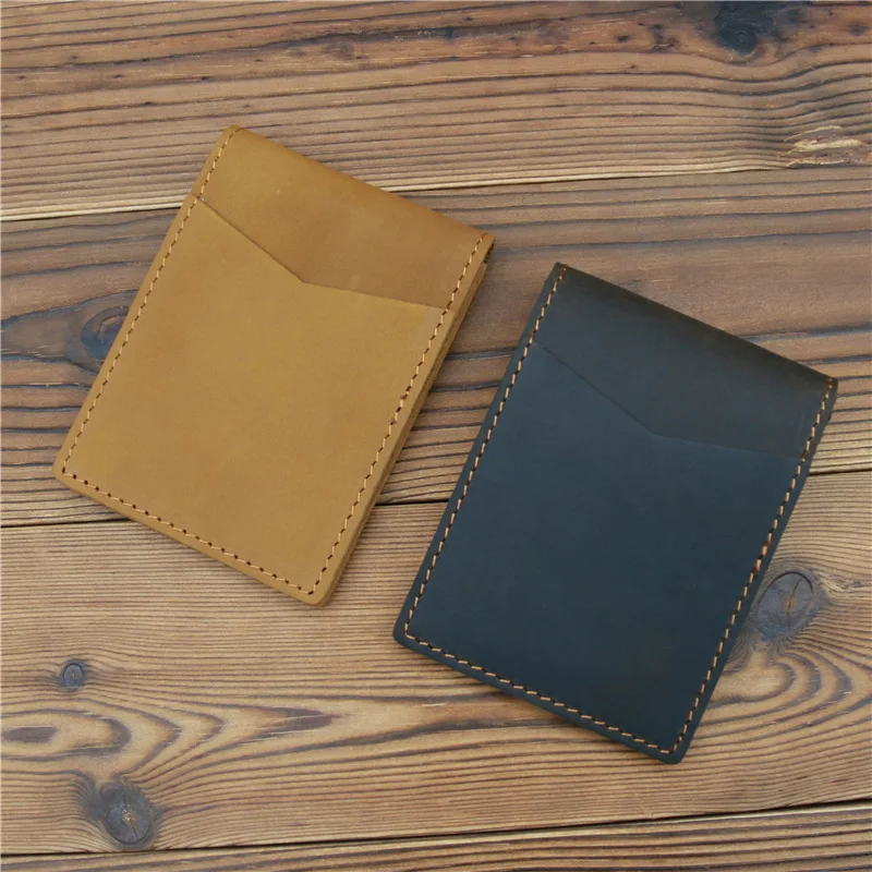 Driver License Card Holder 100% Genuine Leather Super Slim Wallet Mini Credit ID Bank Card Wallet Men Thin Small Purse