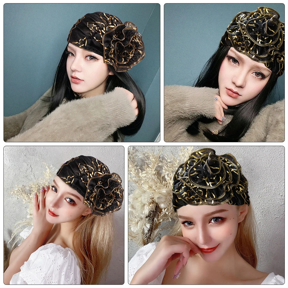 

Rose Print Headscarf 56 58cm Turban Cap Hair Cover Night Sleep Bonnet Soft Smooth Elastic Women Head Wrap