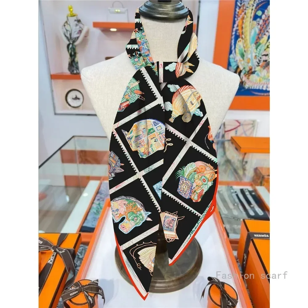 90CM Twill New Horse Prism Women\'s Decorative Shawl Large Square Scarf Headscarf Scarf Frame Painting Silk Scarf Wholesale