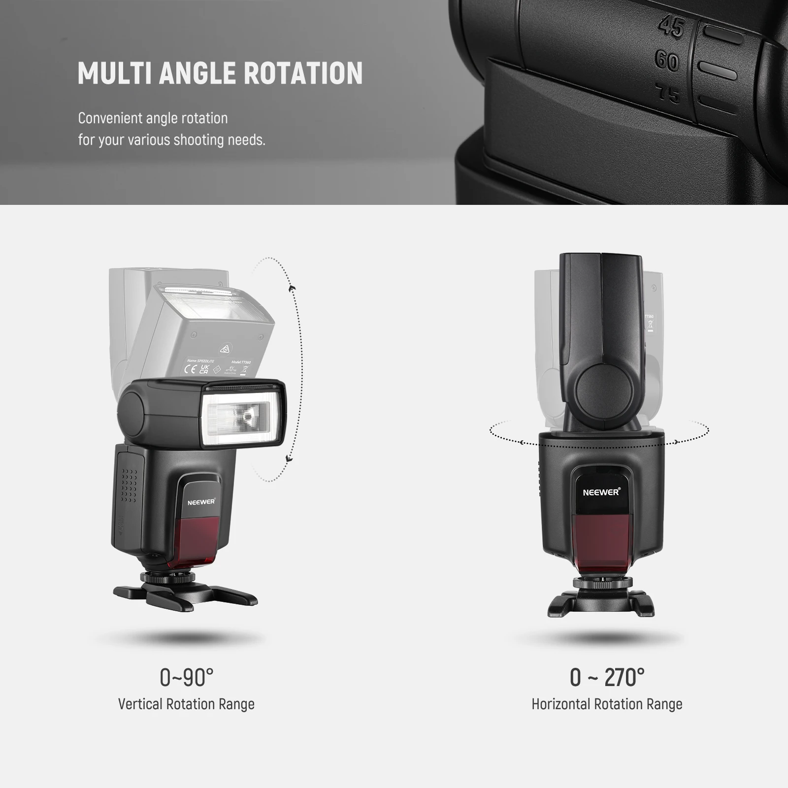 Neuer Neewer TT560 Blitz Speedlite Digitalkamera Blitzgerät für Sony Nikon Canon Panasonic Olympus Pentax und andere DSLR-Kameras – Detail 4