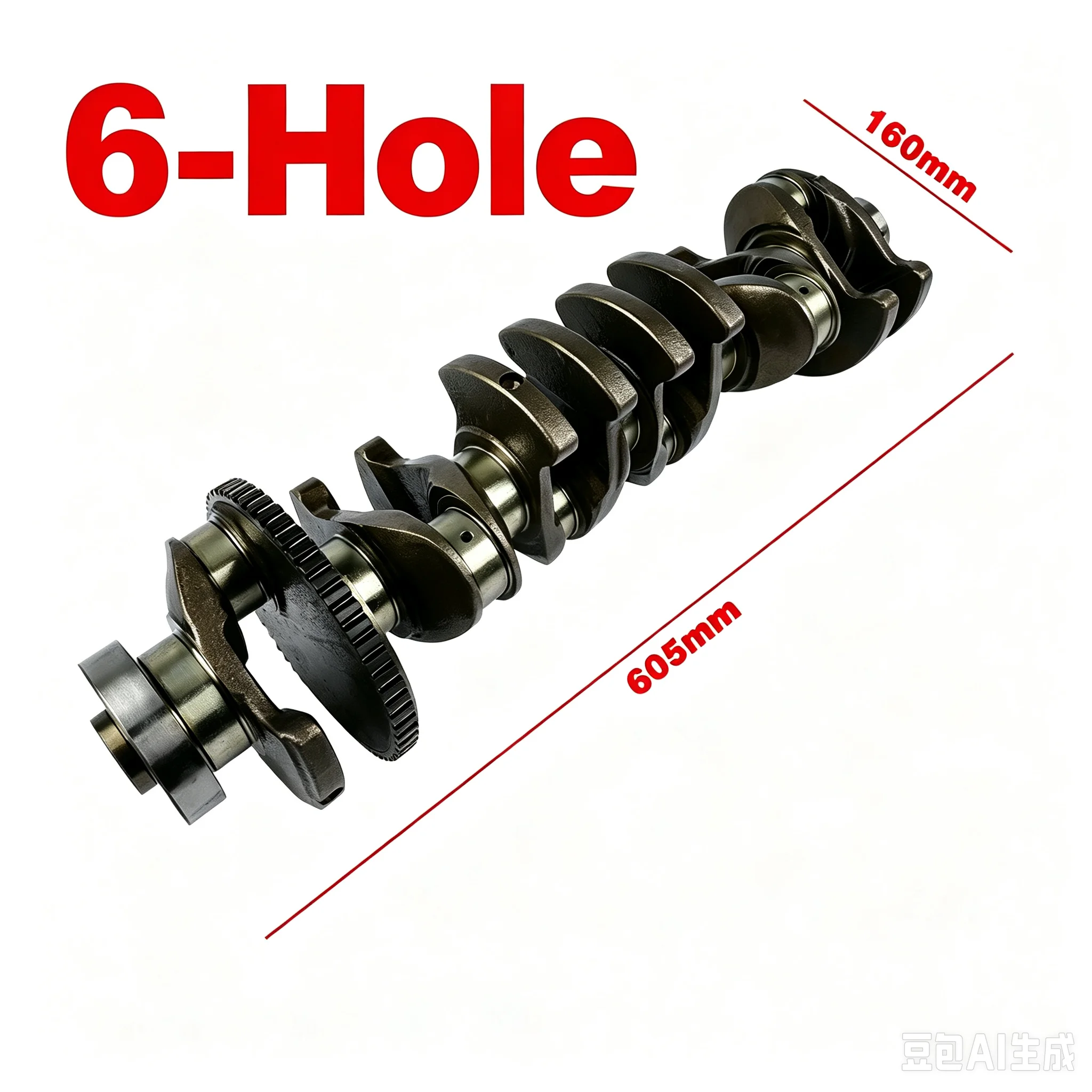 Image of AP03 6-Loch-Kurbelwelle mit Getriebe für BMW 1er E88 E82 3er E90 E91 5er E60 E61 Z4 E89 N54B30A Motor 11217527881