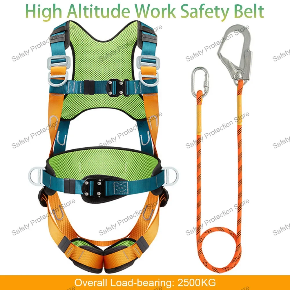 

High Altitude Work Safety Harness Five-point Full Body Safety Belt Safety Rope Outdoor Climbing Construction Protect Equipment