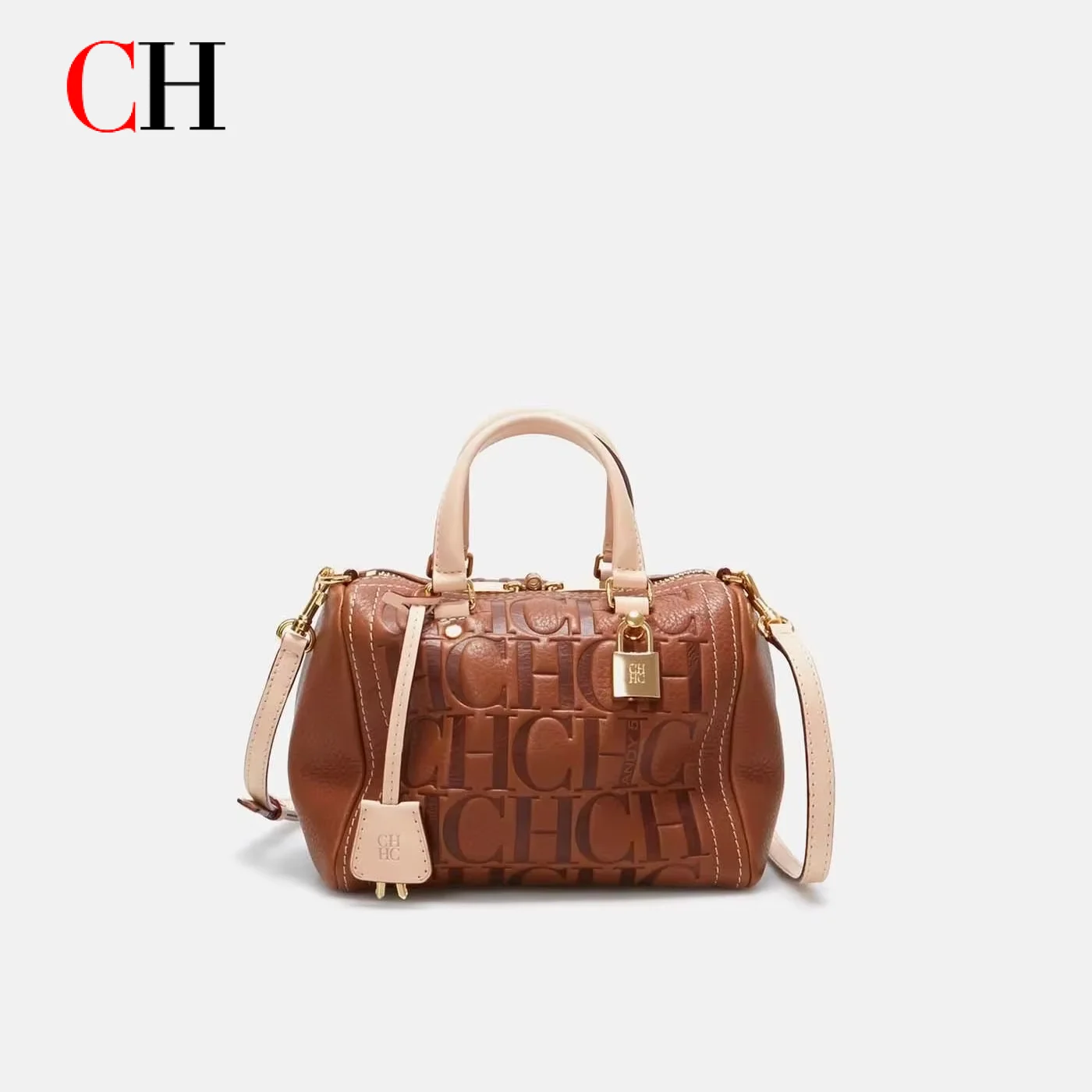 

CH Womens Monogram Print Boston Handbag Top Handle Crossbody Bag Casual Stylish Durable For Daily Travel Shopping