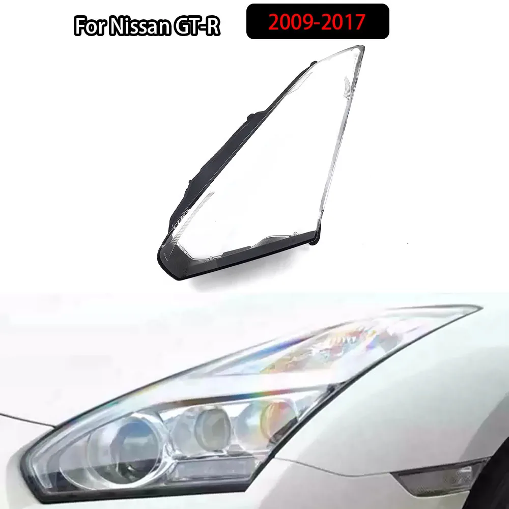 Front Headlight Cover Transparent Headlamp For Nissan GT-R 2009-2017 Lamp Shell Replace Original Lampshade Plexiglass