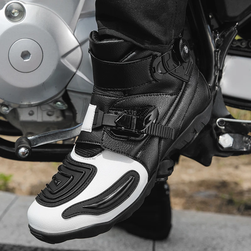 

Motorcycle protective riding boots men four season off-road racing short boot breathable anti slip travel equipment cycling boot
