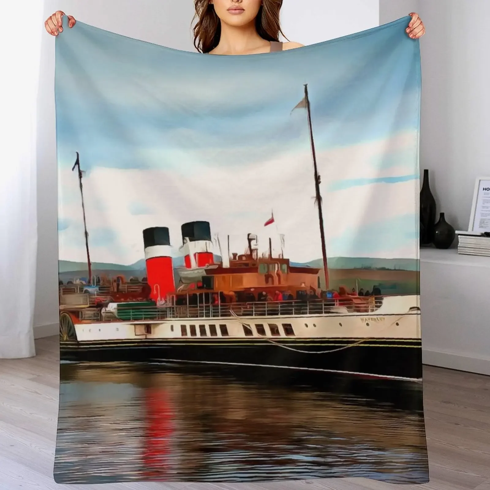 Waverley Paddle Boat (Painting) Throw Blanket Decorative Sofas wednesday Blankets