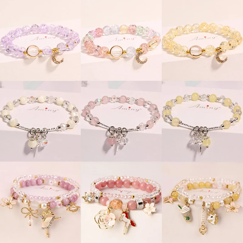 New Fashion Women's Lucky Colorful Crescent Pure Simple Daisy Bracelet Festival Lover DIY Charm Jewelry Foot Chain Gift