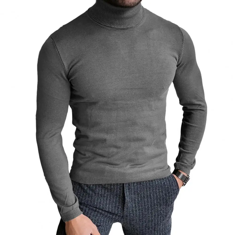 

Men's Sweater Knitwear Turtleneck for Autumn Korean Slim Pullover blusa de frio masculino