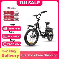 750W adult electric bicycle, 26MPH, 22mph range, 3-speed front and rear disc brake with mudguard, adult multi terrain riding ele