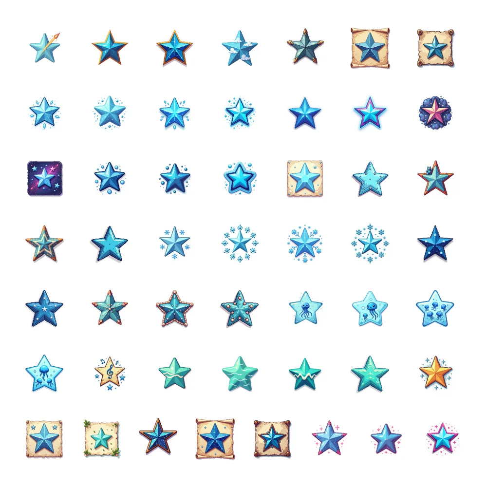 50pcs Decals  Durable Stationery Stickers Sea Animal Stickers Starfish Stickers for School Supplies Gift Party Favors