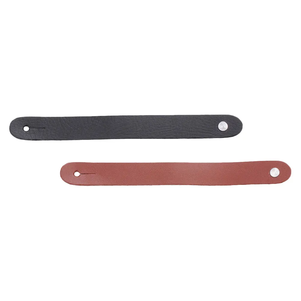 

2pcs Guitar Headstock Strap Acoustic Adapter Belt Folk Pu Bass Button Durable Wear Resistant Long Size Classic Color Portable
