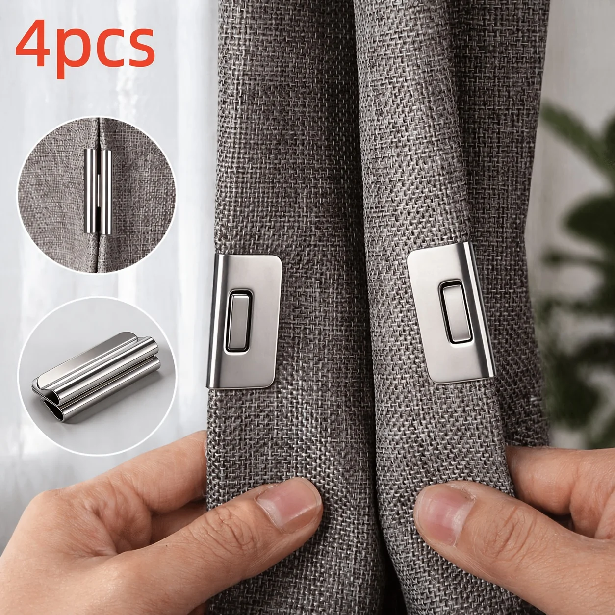 Strong Magnetic Curtain Clips Nail Free Blackout Closure Clips Keep Curtain Closed Prevent Light Leaking For Bedroom Office