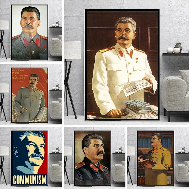 The Great Leader Stalin Portrait Wall Art Canvas Painting Poster for Home Decor for Living Room HD Printed Modern Aesthetics