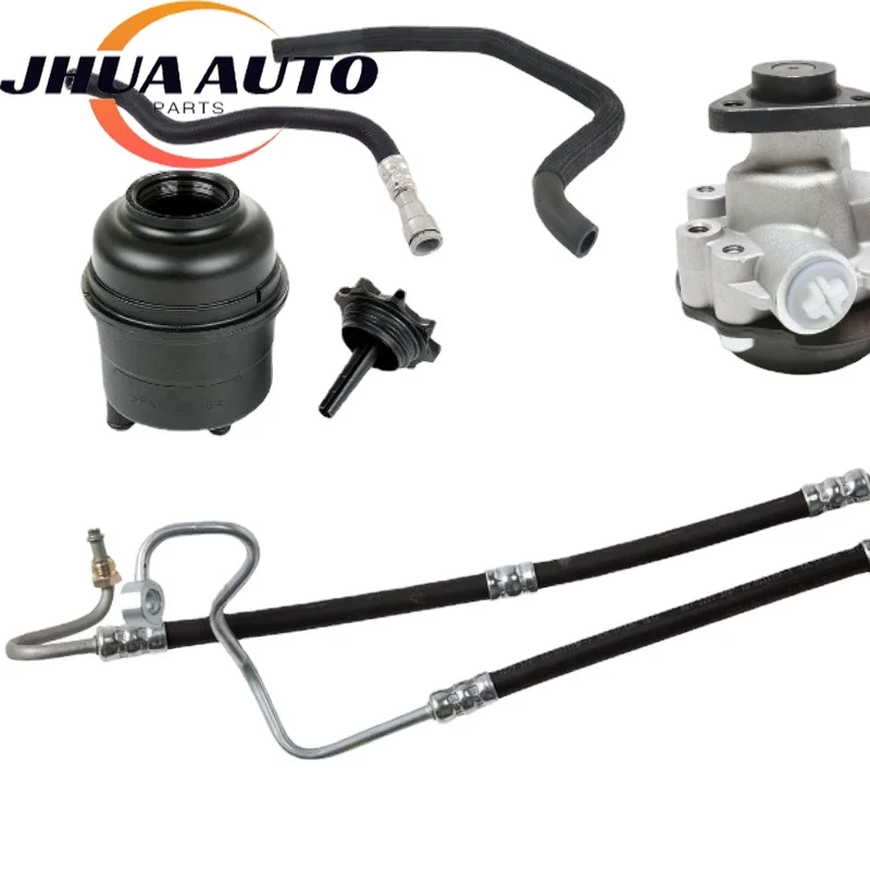 32416760036 32416764726 32416851217 Brand New Power steering pump + hose + oil pot with cover For BMW 01-05 32411093130