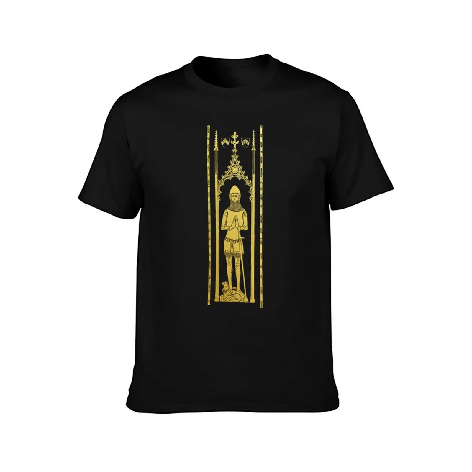 Medieval Tomb Brass Rubbing John De Cobham 2nd Baron Cobham Died1355 T-Shirt boys whites anime figures Men's clothing