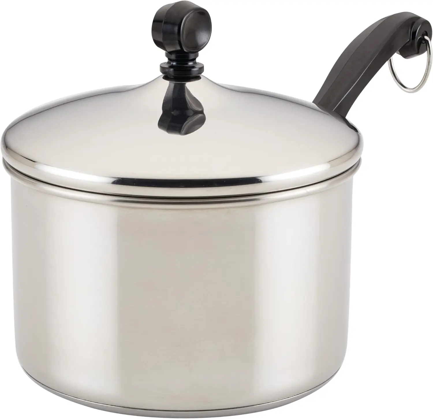 

Classic Stainless Steel 2-Quart Mirror Satin Covered Saucepan, Silver