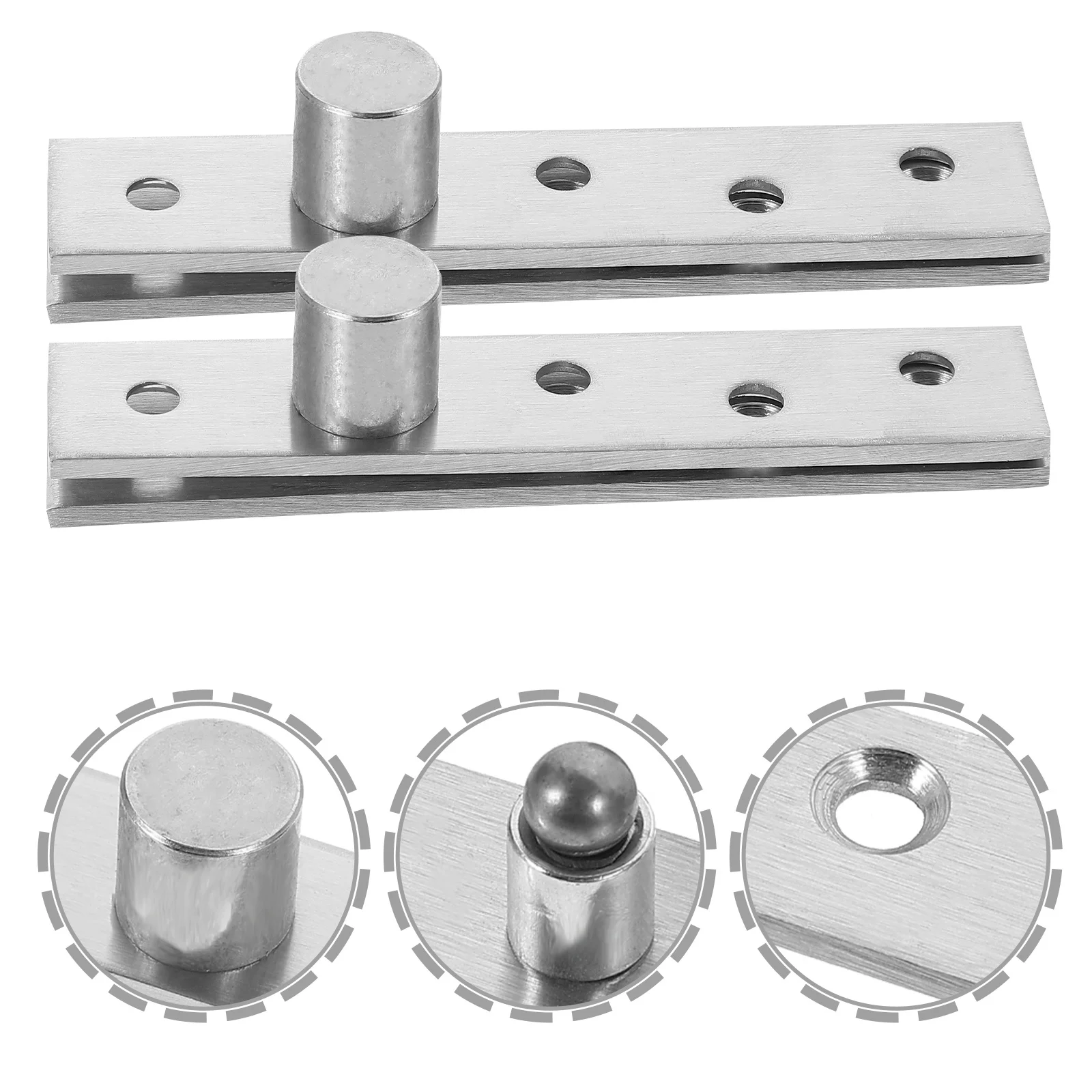 

2pcs Stainless Steel Door Hinge 360 Degree Rotatable Pivot Hidden Heavy Duty Thick Solid Noise Reduction Concealed