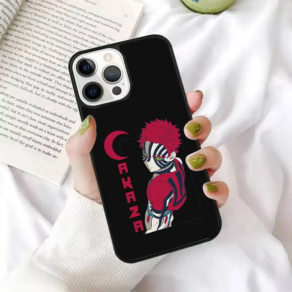 

1pc Akaza D-Demon S-Slayer Phone Case Strong Magnetic For IPhone17 16 15 14 13 Pro Max 11 12 Mini