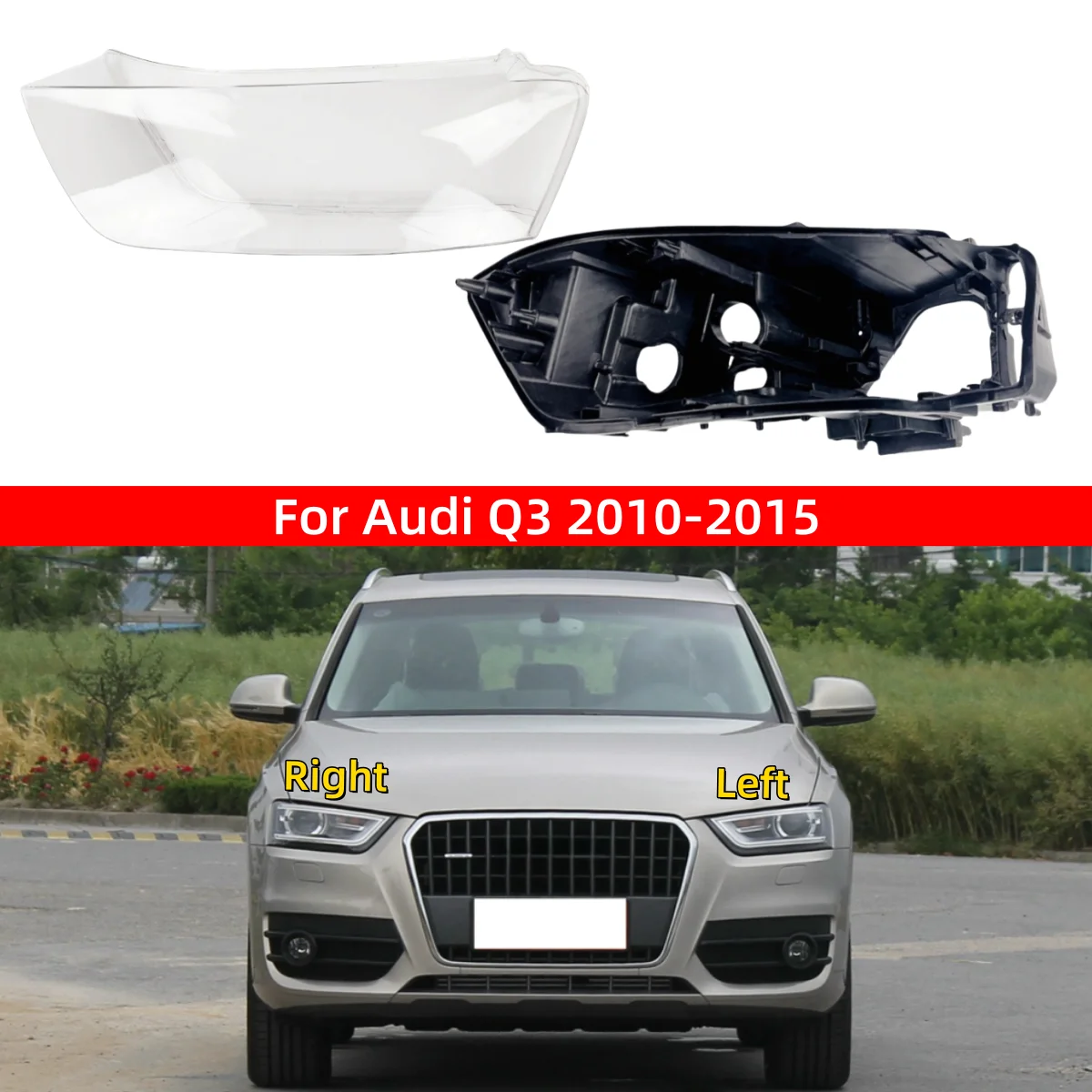 

For Audi Q3 2010 2011 2012 2013 2014 2015 Car Interior Replacement Parts Headlights Cover Headlight Lamp Holder