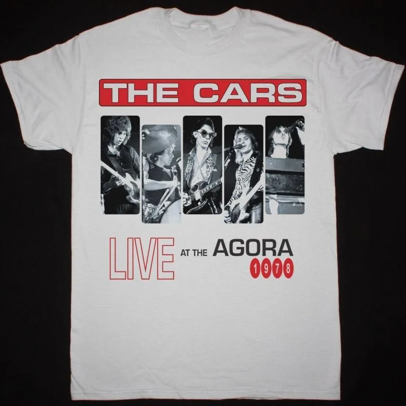 

THE CARS LIVE AT THE AGORA Хлопковая белая футболка всех размеров для мужчин UR021